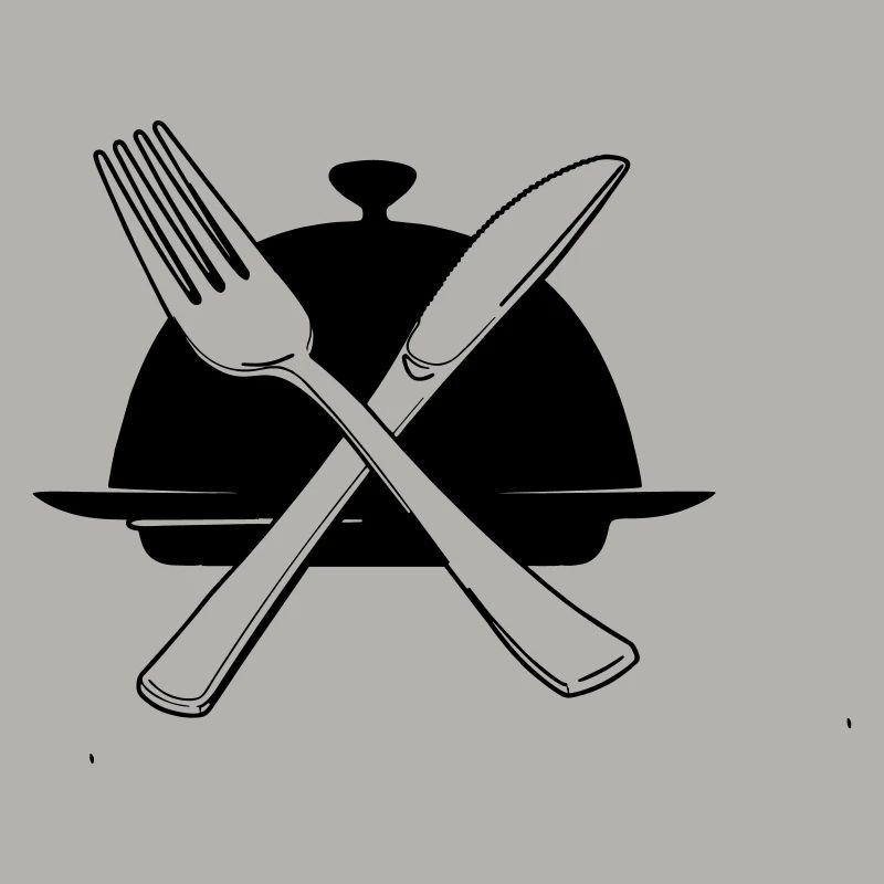 Bowl with knife and fork