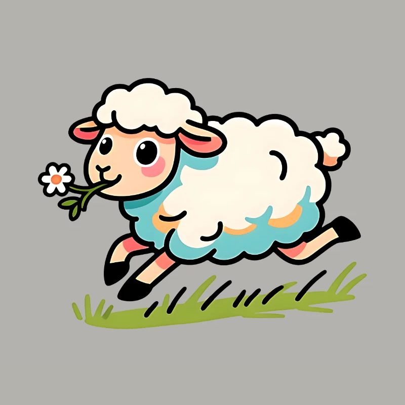 Lamb mutton in the meadow
