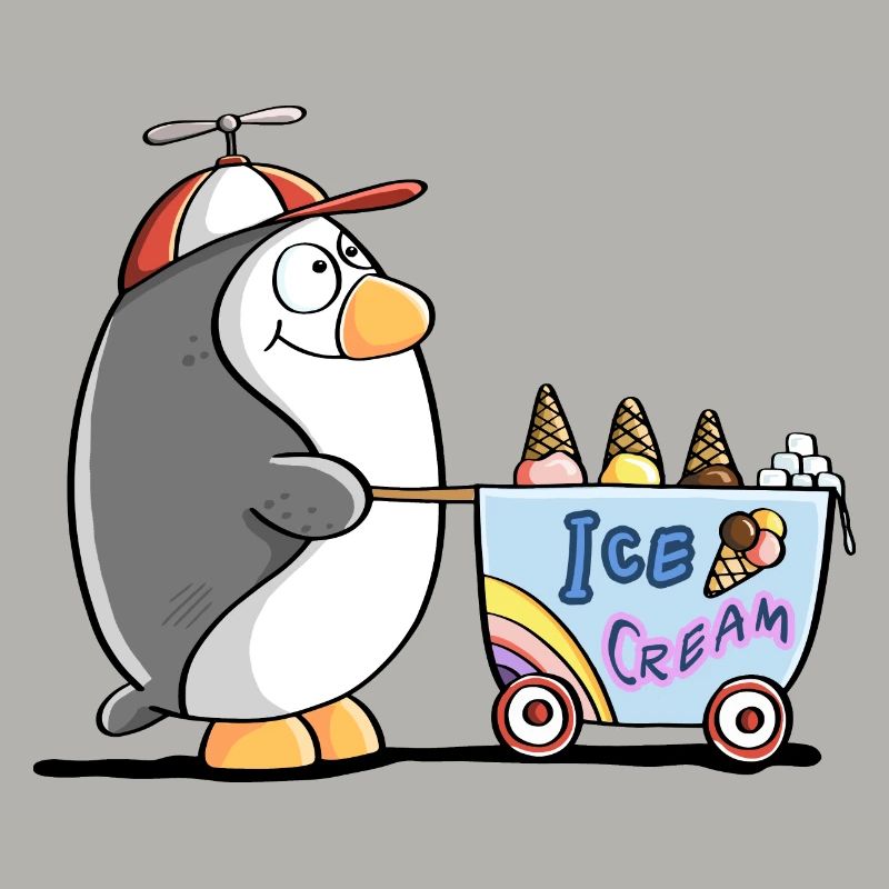 Pinguin Als Eisverkäufer - Eis