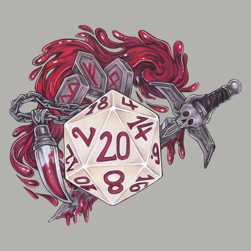 Role-Playing Tabletop D20 Dice Bloodhunter