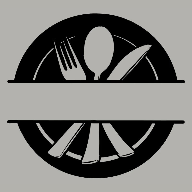 Besteck-Menü-Logo mit Teller