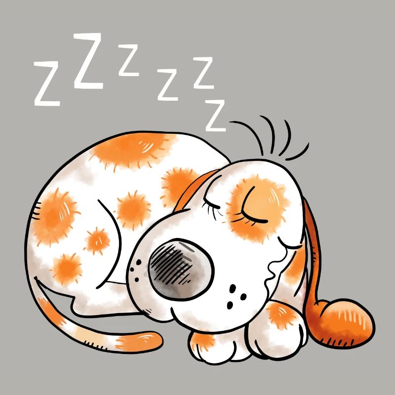 Schnarchender Hund - Hunde - Dog - Comic