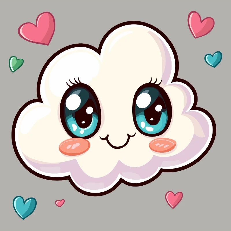 Cuddly Cloud with Hearts