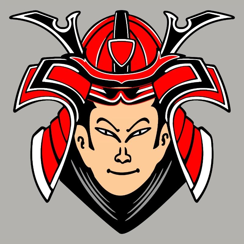 Samouraï avec design de casque