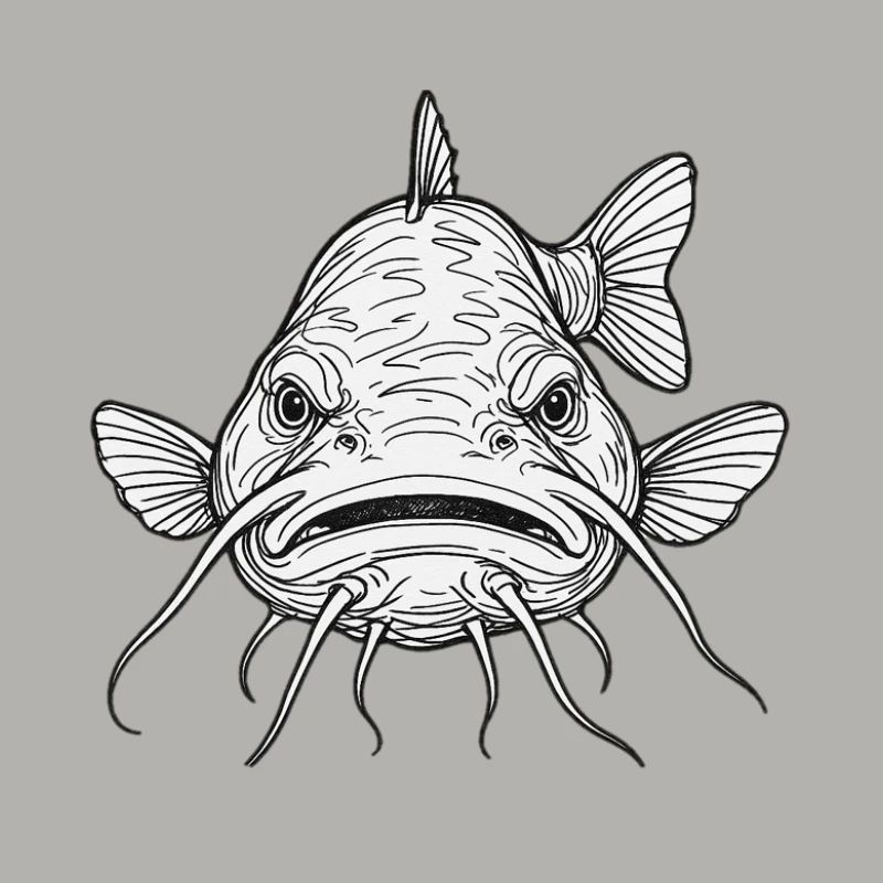 Gloomy catfish fish expression Brombachsee