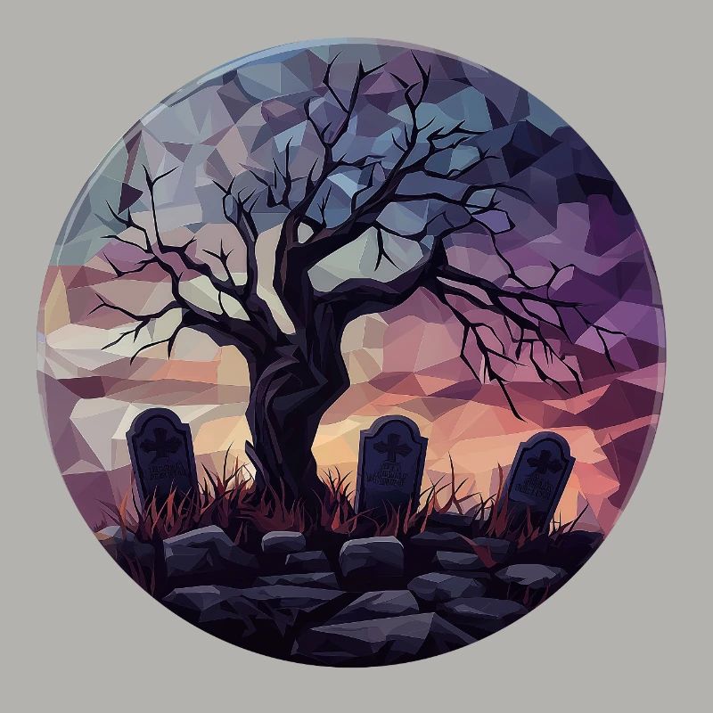 Geometric Ghost Tree at Sunset