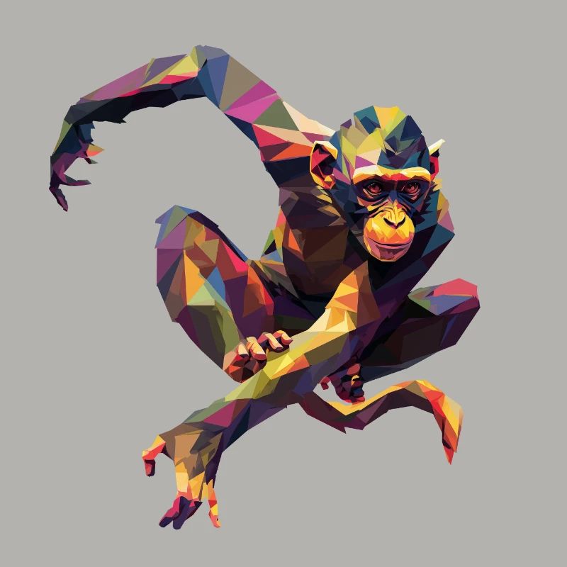 Geometric Colorful Monkey