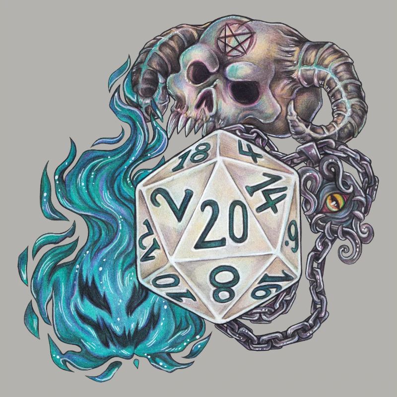 RPG Tabletop D20 Dice Gift Warlock