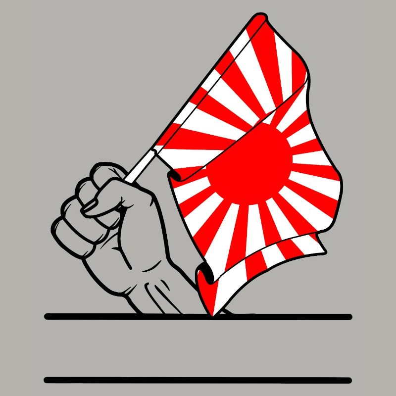 Poing avec drapeau du Soleil Levant 2