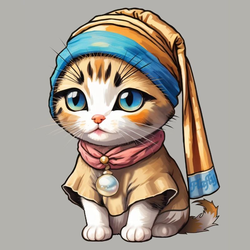 Chaton avec perle