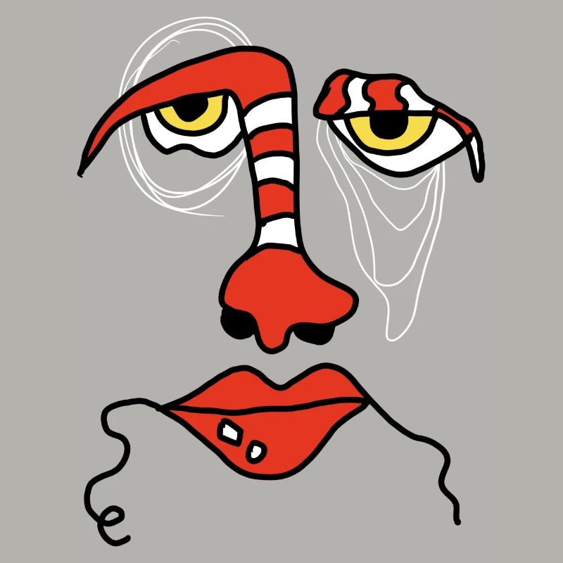 Visage abstrait avec rayures