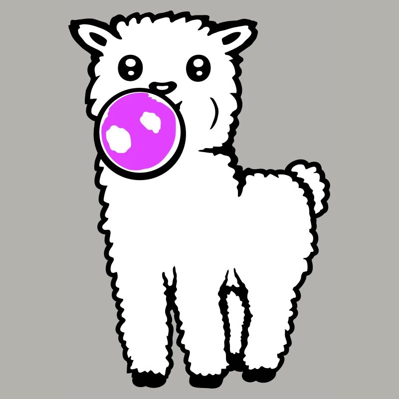 Lama Chewing-gum Debout Corps entier Devant mignon Cool