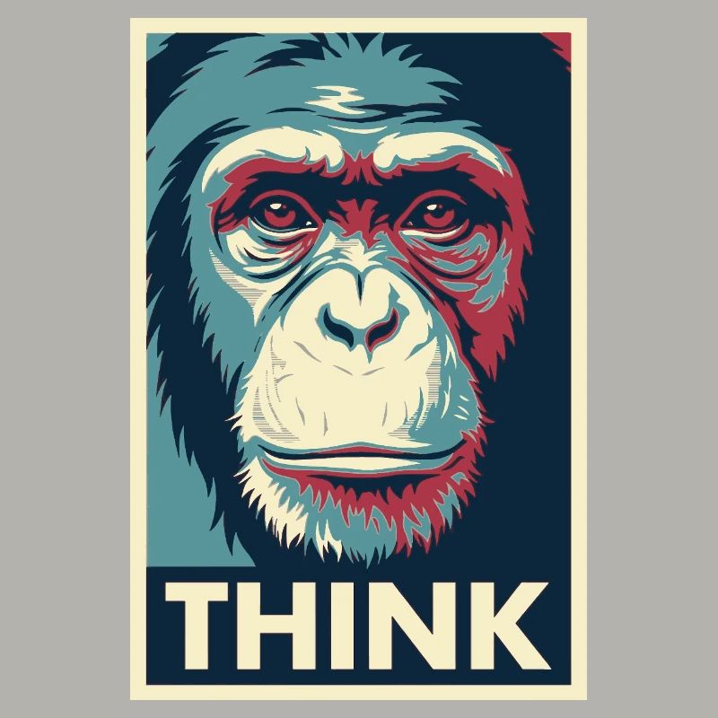 Monkey Thinking Pop Art Poster