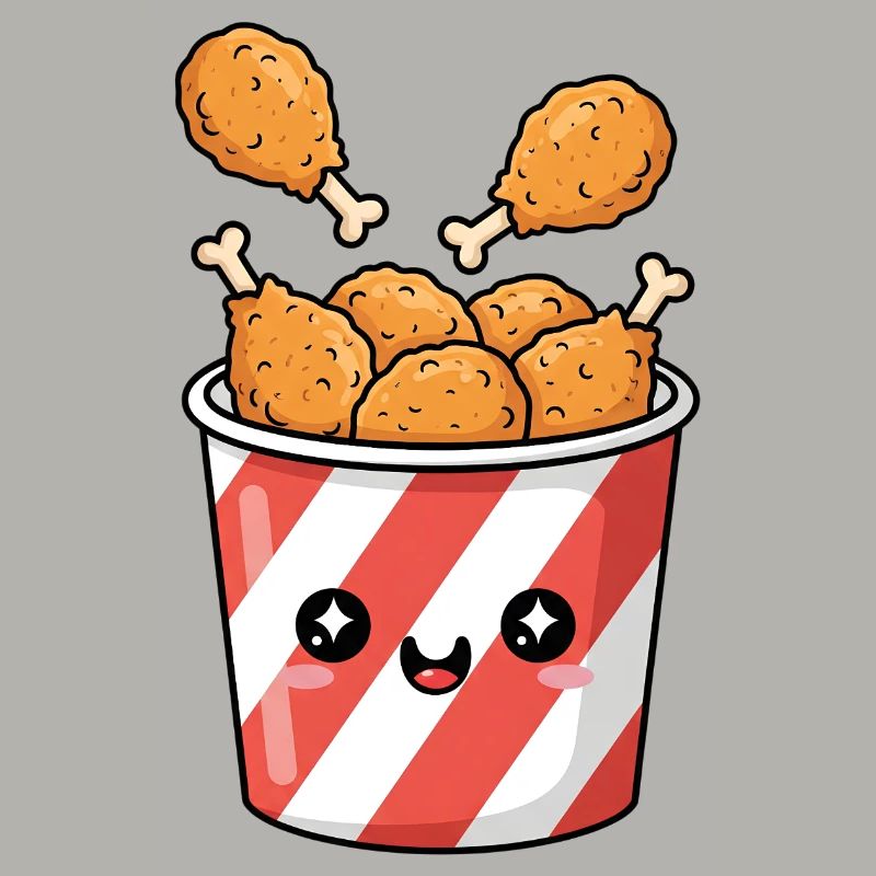 Kawaii-Brathähnchen-Eimer