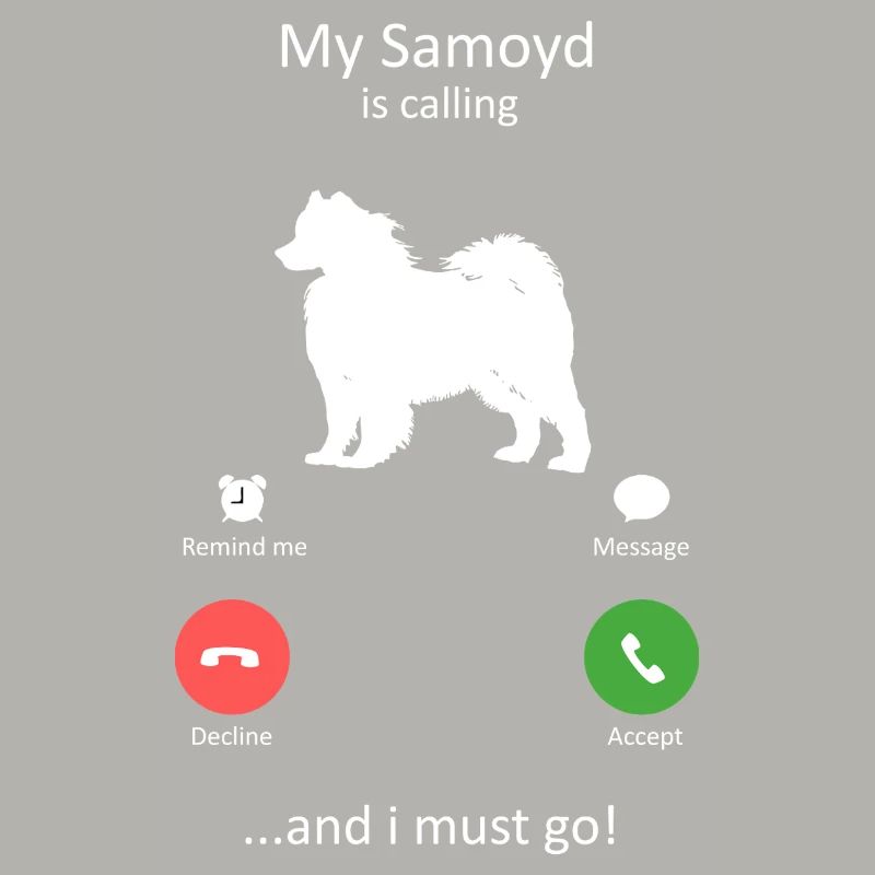 Interface téléphonique Samoyède appelant le chien drôle