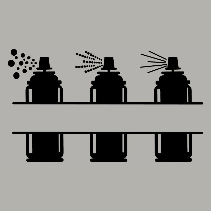 Three paint spray cans