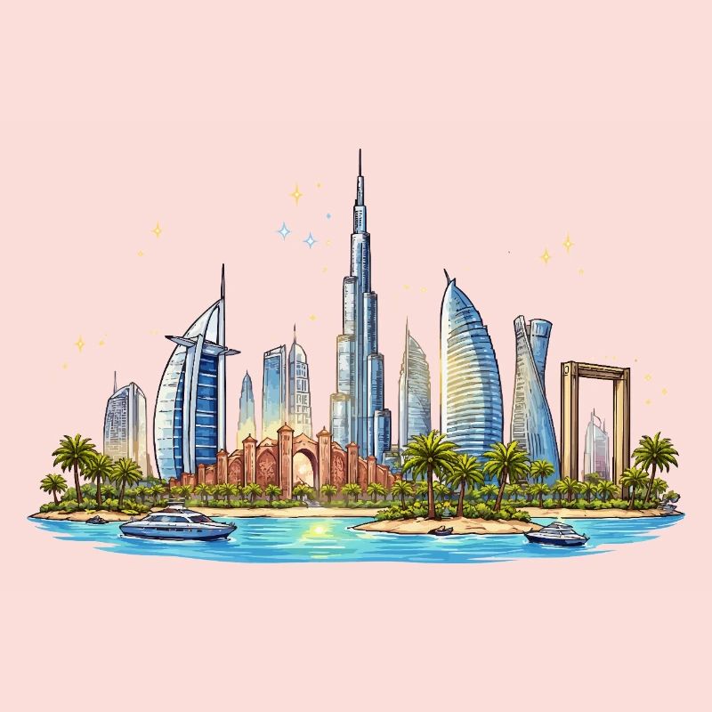 Skyline du front de mer de Dubaï