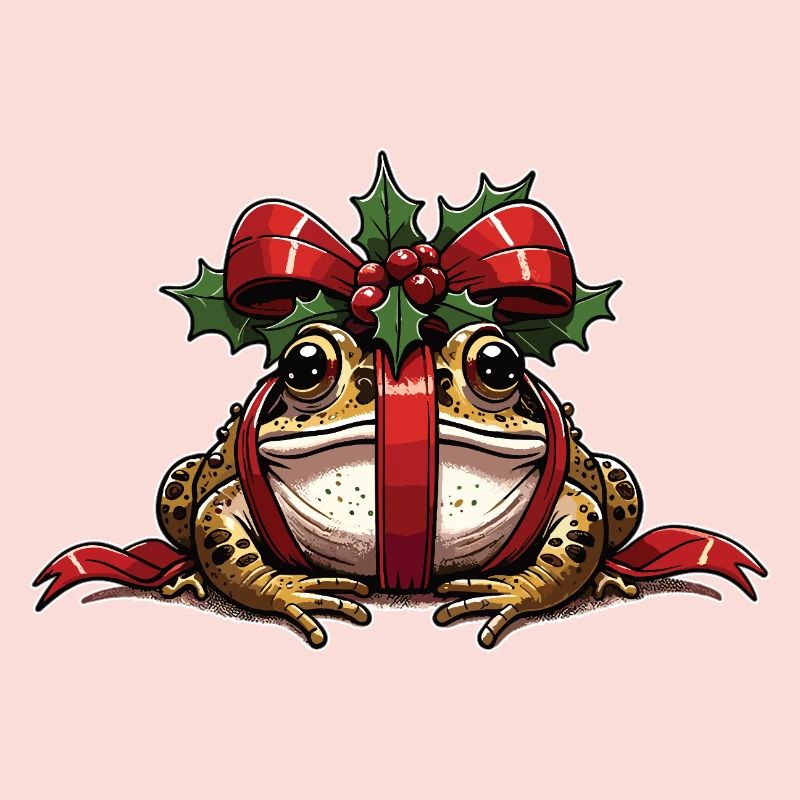 Mistle-Toad Funny Christmas Toad Frog