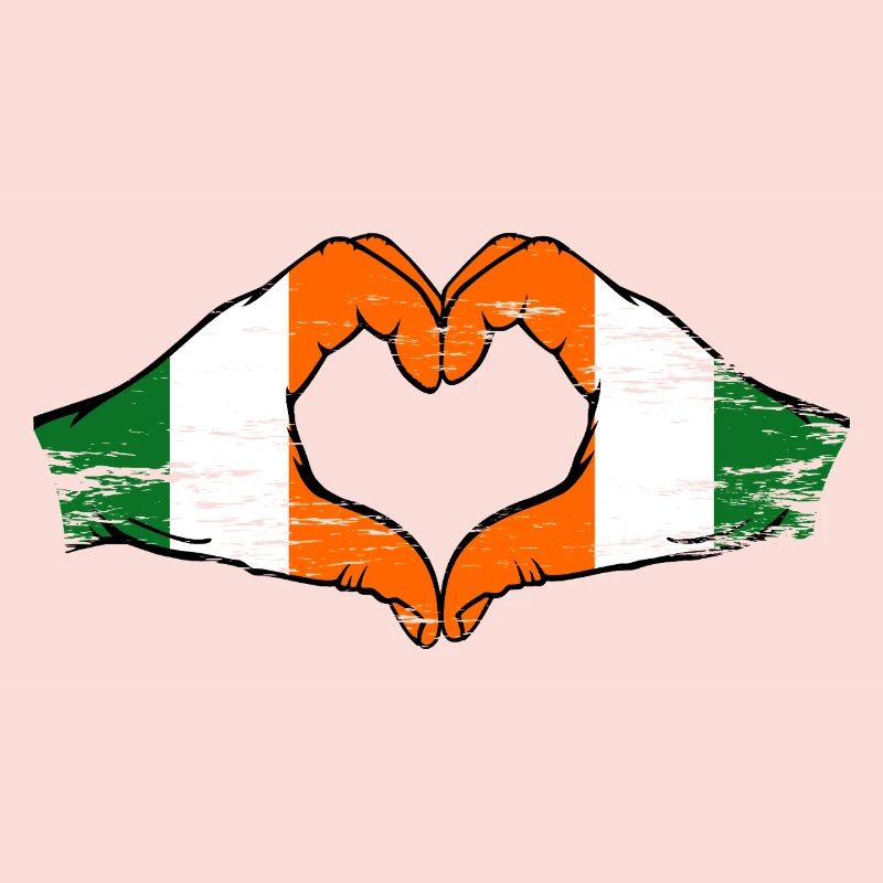 Drapeau de la Côte d’Ivoire d’Irlande Cœur utilisé