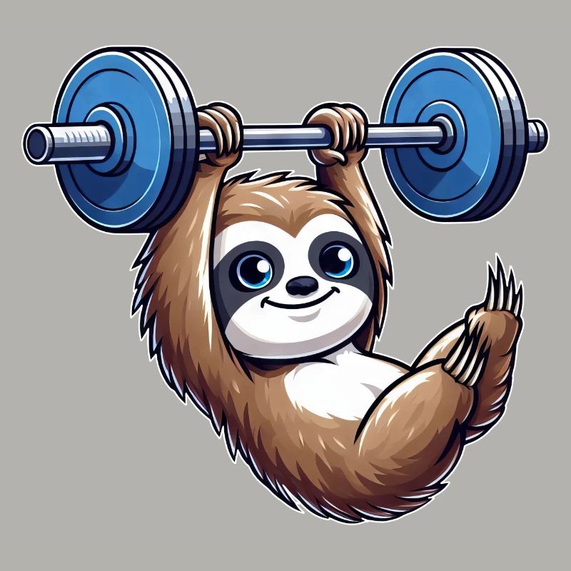 Sloth Dumbbell Pull-Up Workout Funny