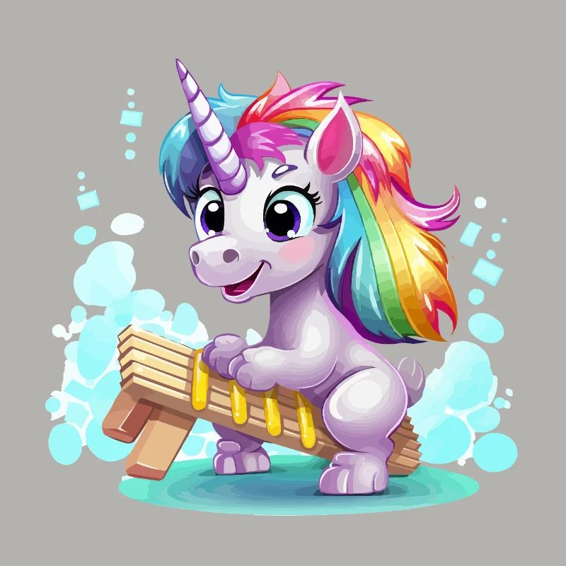 Regenbogen Einhorn Schlitten