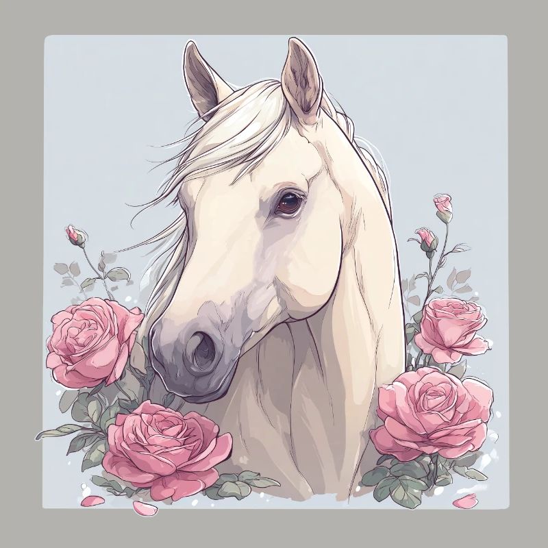 Pferd mit Blumen