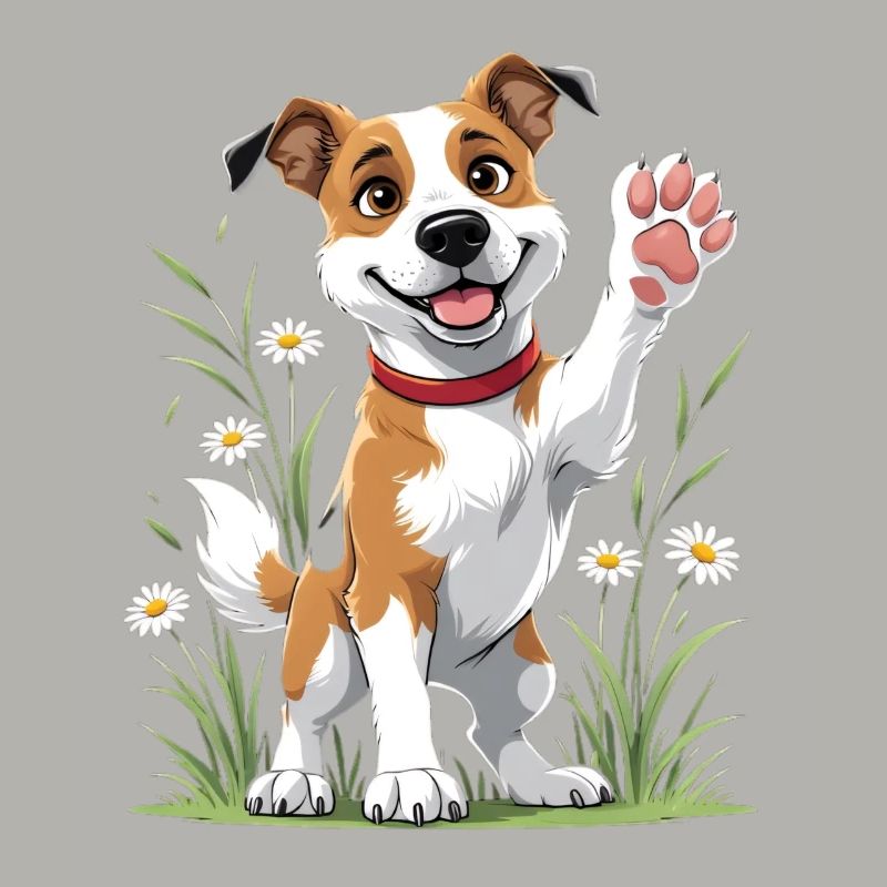 Chien joyeux dans le champ