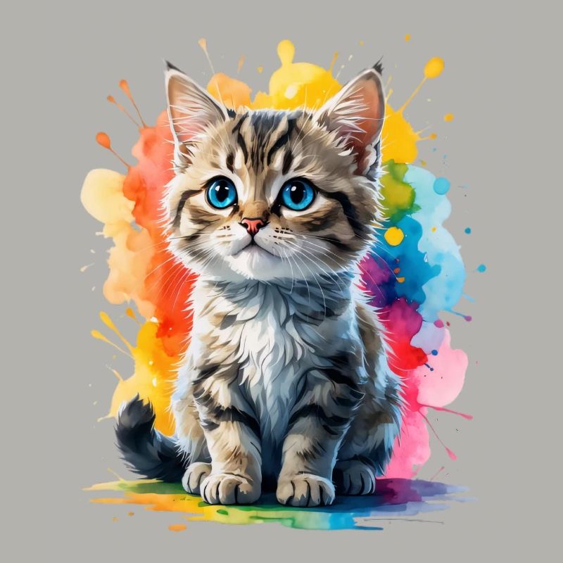 Explosion de couleurs de portrait de chat