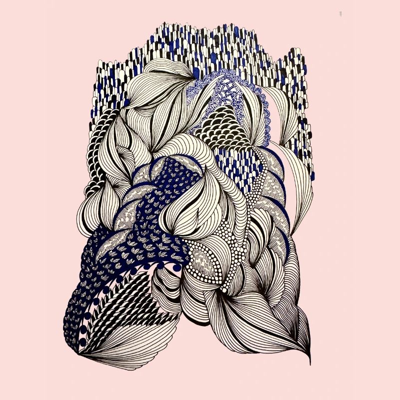 Indigo Leaf Weave Pattern