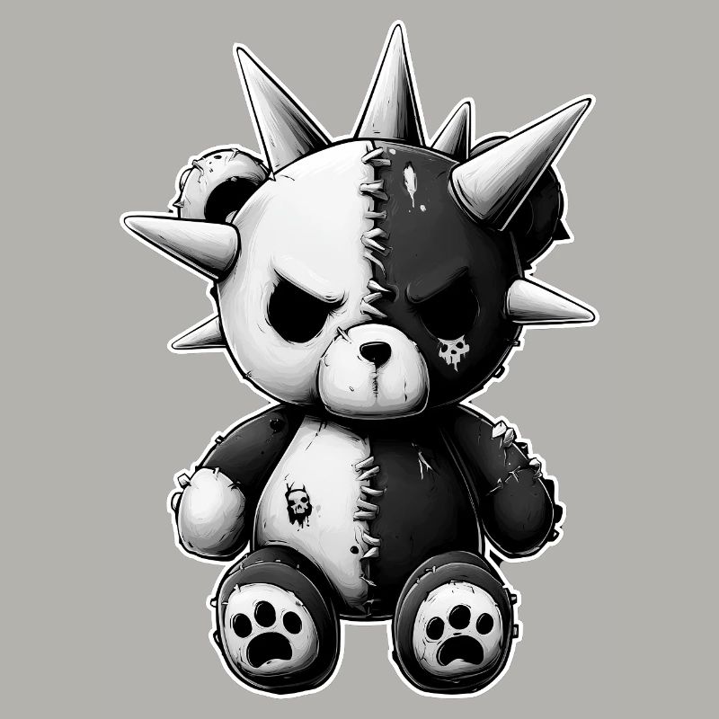 Split Skull Plush Bear Punk