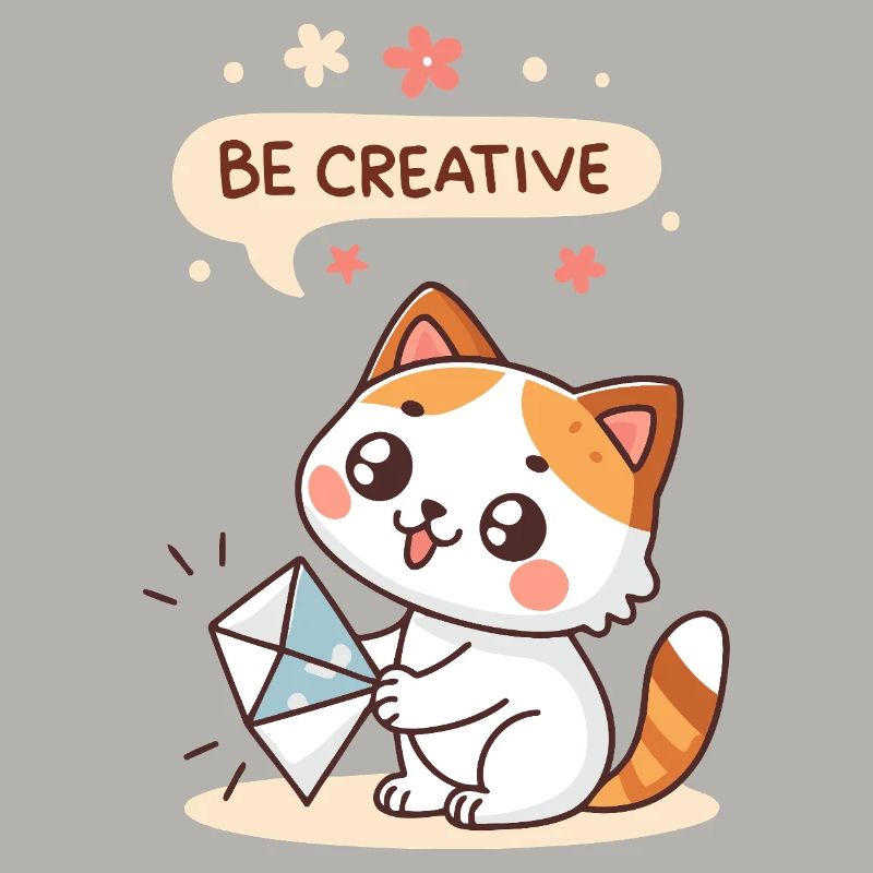 Chat Kawaii Créatif