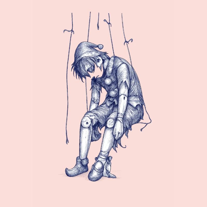 Image de marionnette bleue