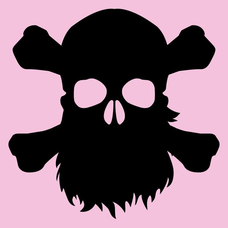Tête de mort avec une barbe