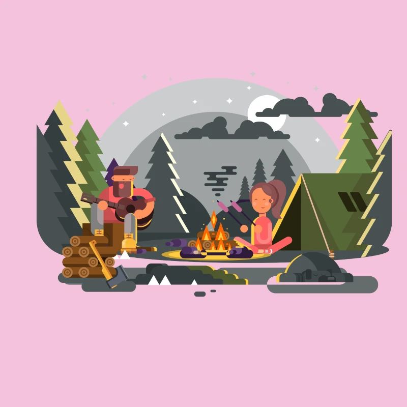 Duo de camping Forêt Feu de Camp