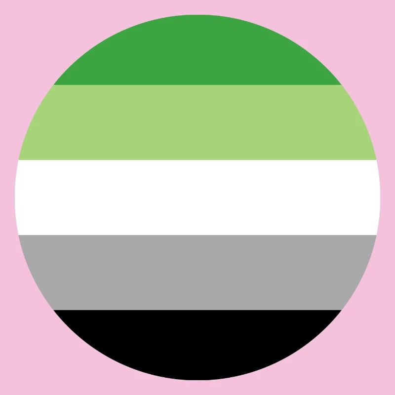 round sticker aromantic pride flag lgbt gift idea