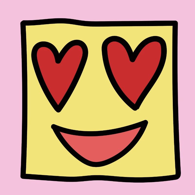 Funny Square Face Emoticon Kawaii Expression