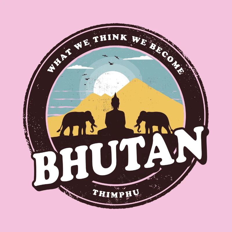 Bhutan Buddha Design mit Elefanten / Geschenkidee