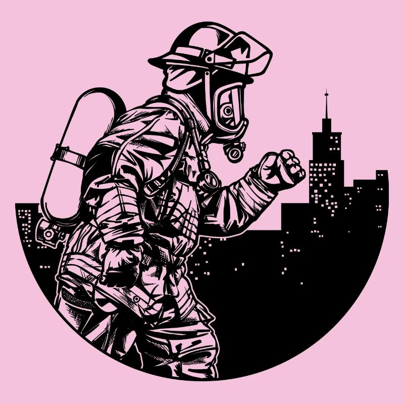 Professional fire brigade fire brigade lifesaver extinguishing work