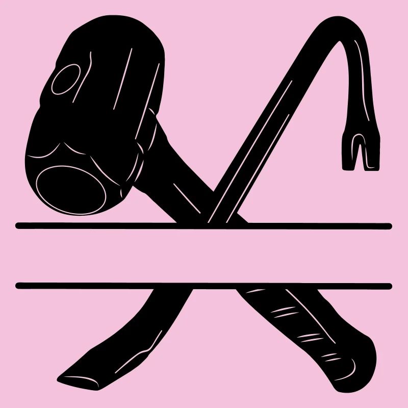 Hammer crowbar crossed and monogram