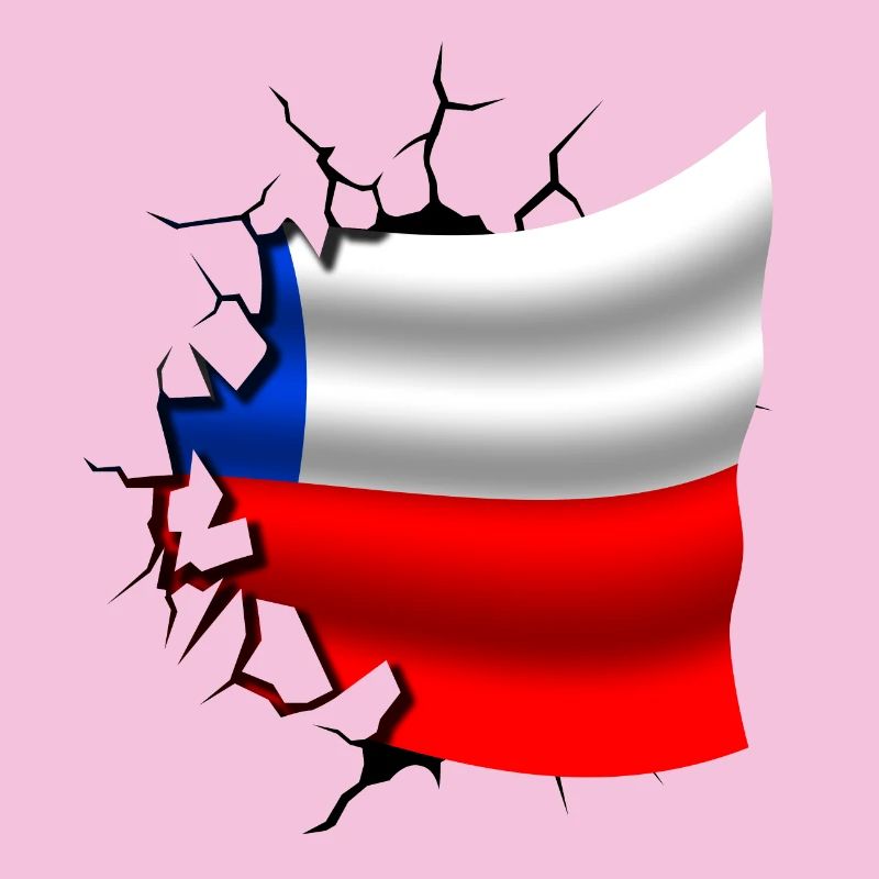 Drapeau du Chili - Chili - Drapeau Broken Design