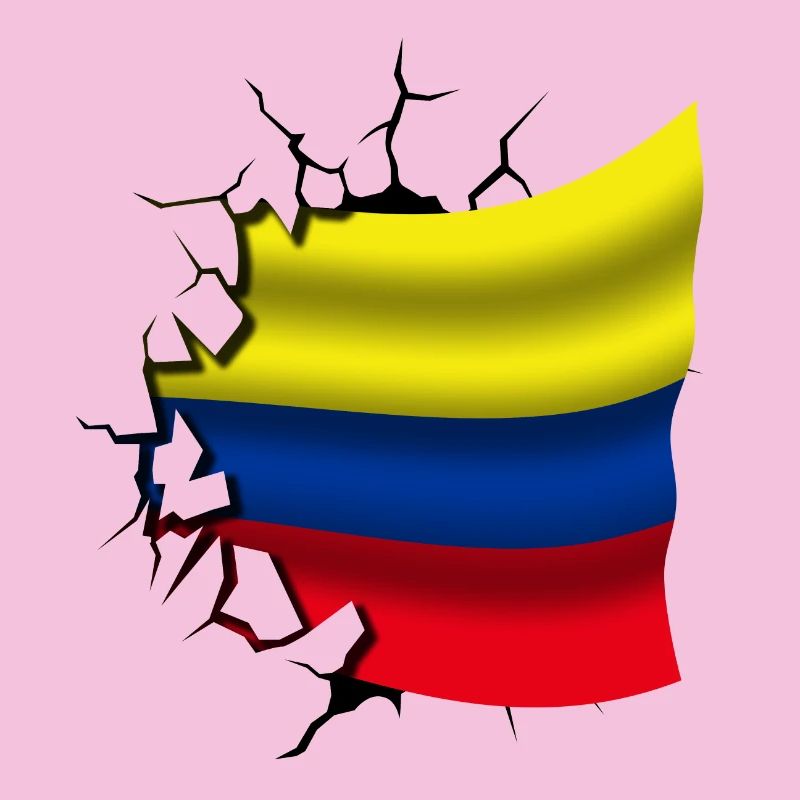 Drapeau de la Colombie - Colombie - Drapeau Broken Design