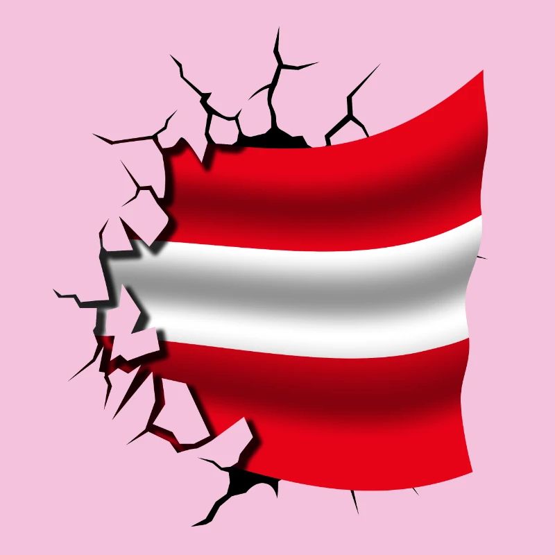 Drapeau de l’Autriche - Autriche - Drapeau Broken Design