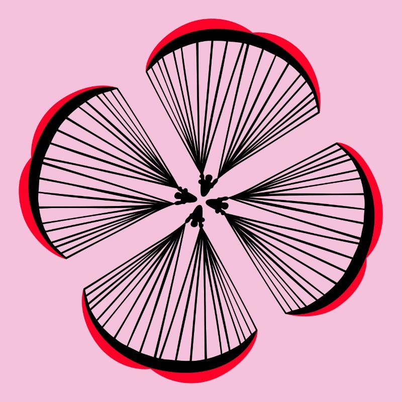 Parachutists together form a lucky clover