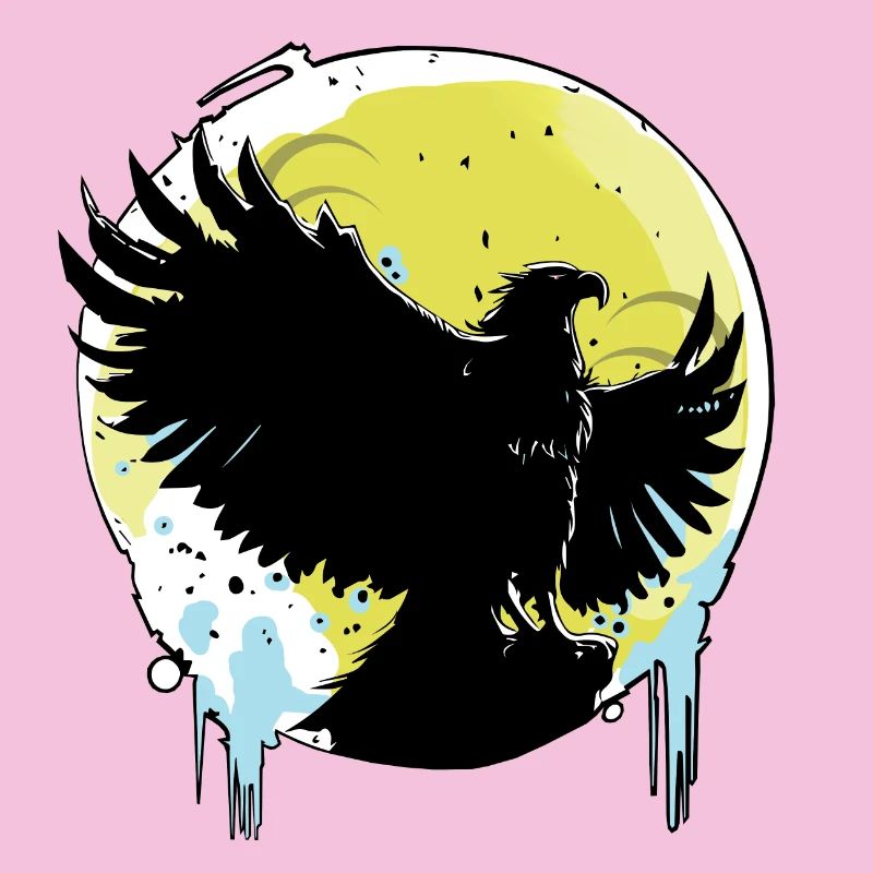 Adler vor Vollmond