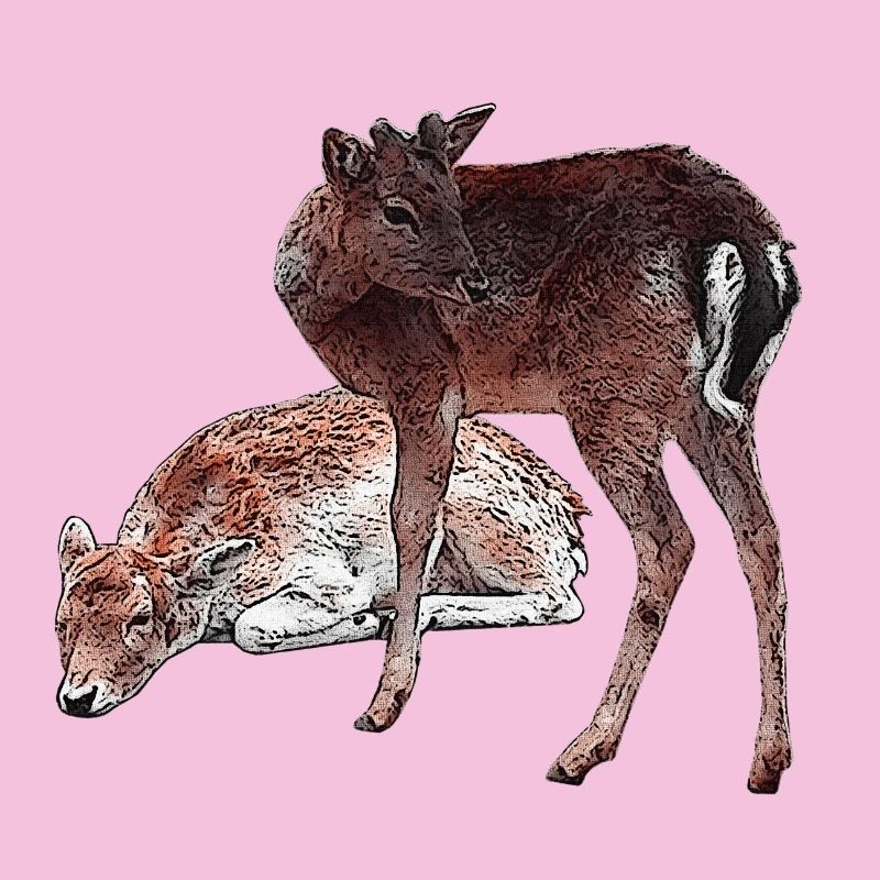 Hirschbabys, schenken Mädchen, niedlich