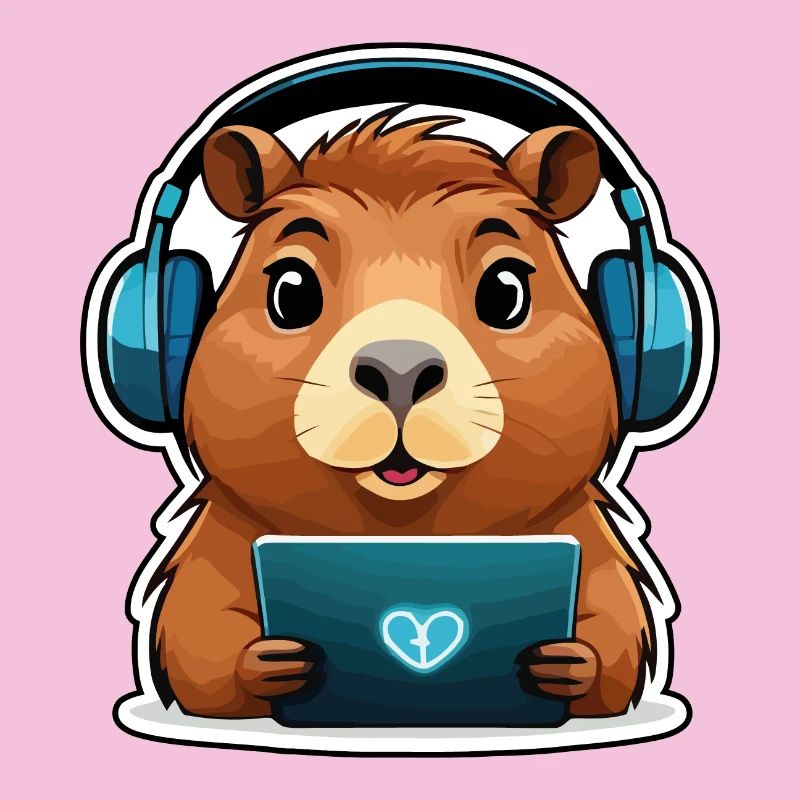 Capybara avec ordinateur