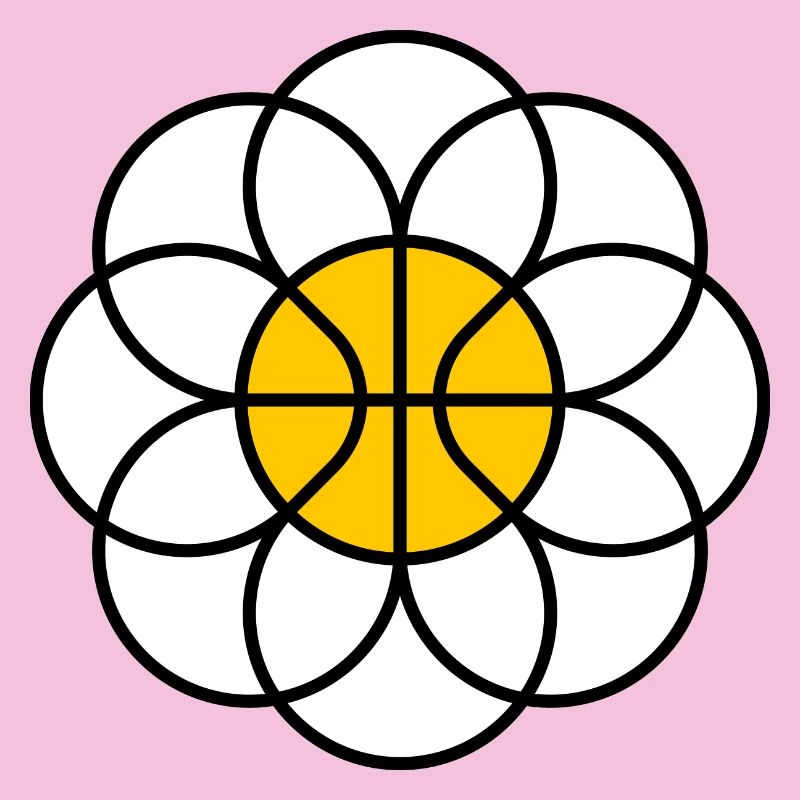 Basketball-Gänseblümchen-Blumen-Mandala