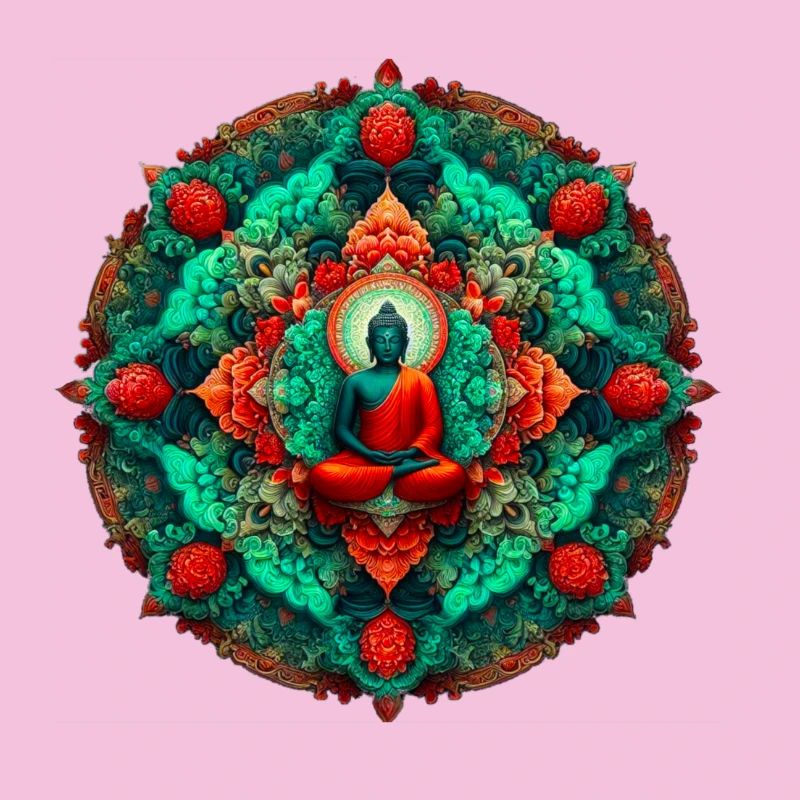 Mandala Buddha teal