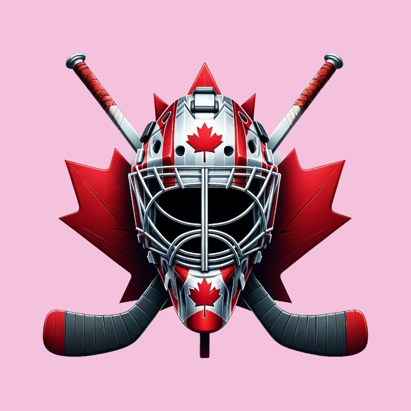 Conception de casque avec drapeau de hockey sur