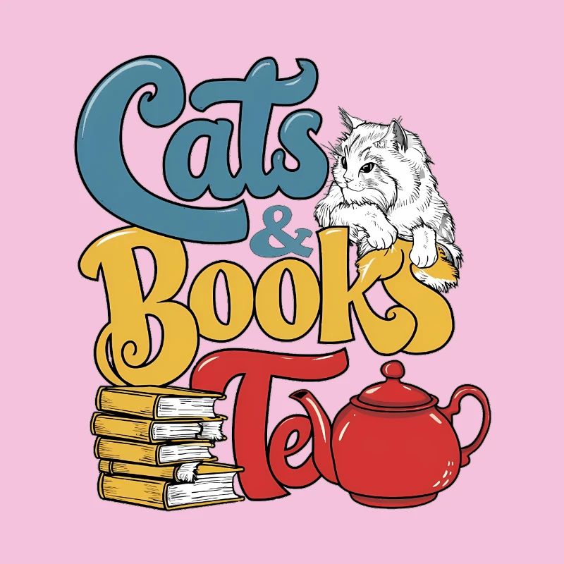 Conception de thème de chats et de livres